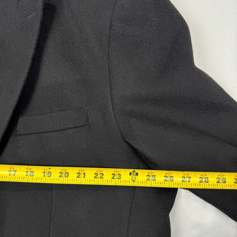 Veno Giovanni Wool Top Coat Black Size 2XL 48 Mens 3/4 Length Overcoat Jacket - Picture 13 of 14